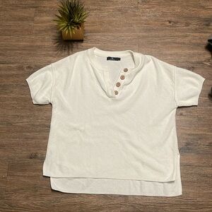 Womens waffle knit Henley t shirt